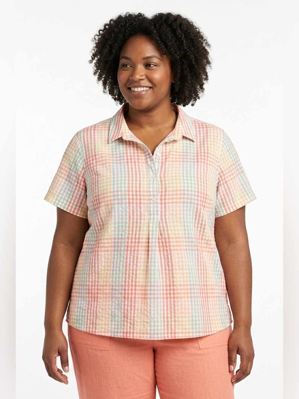 LL Bean seersucker shirt